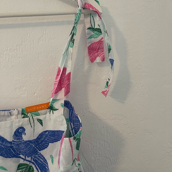 OLIPHANT Tie Strap Macaw Pocket Midi Dress size Small - Picture 7 of 12